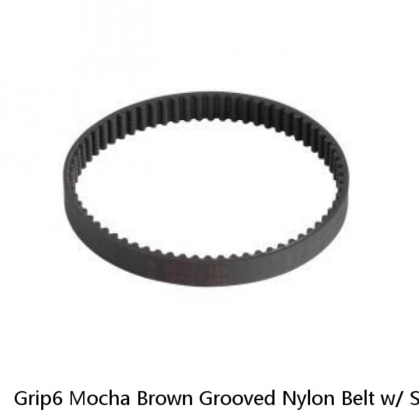 Grip6 Mocha Brown Grooved Nylon Belt w/ Solid Buckle 34